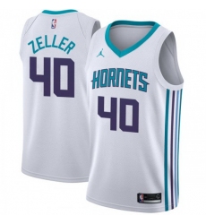 Men Nike Charlotte Hornets 40 Cody Zeller White NBA Jordan Swingman Association Edition Jersey