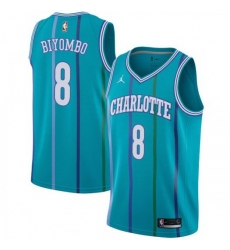 Men Nike Charlotte Hornets 8 Bismack Biyombo Aqua NBA Jordan Swingman Hardwood Classics Jersey