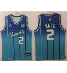 Men Nike Charlotte Hornets LaMelo Ball #2 75th Anniversary NBA Stitched Jersey