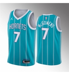 Men's Charlotte Hornets #7 Bryce McGowens Aqua Stitched Basketball Jersey