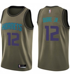 Nike Charlotte Hornets 12 Kelly Oubre Jr  Green Salute To Service NBA Swingman Jersey