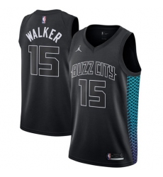 Nike Hornets #15 Kemba Walker Black NBA Jordan Swingman City Edition Jersey