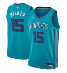 Nike Hornets #15 Kemba Walker Teal NBA Jordan Swingman Icon Edition Jersey