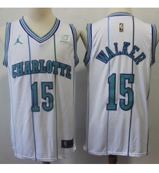 Nike Hornets #15 Kemba Walker White NBA Jordan Swingman Jersey
