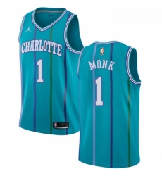 Womens Nike Jordan Charlotte Hornets 1 Malik Monk Swingman Aqua Hardwood Classics NBA Jersey 
