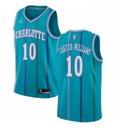 Womens Nike Jordan Charlotte Hornets 10 Michael Carter Williams Authentic Aqua Hardwood Classics NBA Jersey 