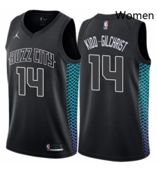 Womens Nike Jordan Charlotte Hornets 14 Michael Kidd Gilchrist Swingman Black NBA Jersey City Edition