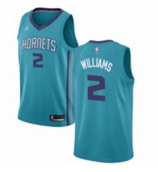Womens Nike Jordan Charlotte Hornets 2 Marvin Williams Swingman Teal NBA Jersey Icon Edition
