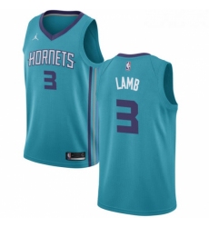 Womens Nike Jordan Charlotte Hornets 3 Jeremy Lamb Authentic Teal NBA Jersey Icon Edition