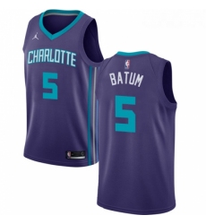 Womens Nike Jordan Charlotte Hornets 5 Nicolas Batum Authentic Purple NBA Jersey Statement Edition