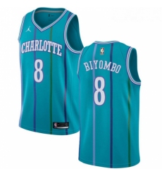 Womens Nike Jordan Charlotte Hornets 8 Bismack Biyombo Swingman Aqua Hardwood Classics NBA Jersey 