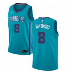 Womens Nike Jordan Charlotte Hornets 8 Bismack Biyombo Swingman Teal NBA Jersey Icon Edition 