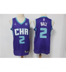 Youth Charlotte Hornets 2 LaMelo Ball Purple NBA Jordan Swingman 2021 Jordan Brand Jersey