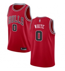 Bulls  0 Coby White Red Basketball Swingman Icon Edition Jersey