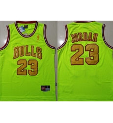 Bulls 23 Michael Jordan Fluorescent Green Nike Mesh Swingman Jersey