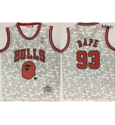 Bulls 93 Bape Gray 1997 98 Hardwood Classics Jersey