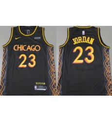 Chicago Bulls 23 Michael Jordan Black 2021 City Edition Nike Swingman Jersey