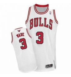 Chicago Bulls 3 Dwyane Wade White Stitched NBA Jerse 