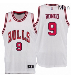 Chicago Bulls 9 Rajon Rondo Home White New Swingman Jersey 