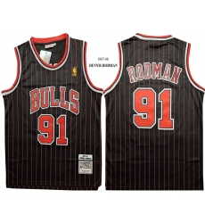 Chicago Bulls 91 Dennis Rodman Black 1997 98 Hardwood Classics Jersey