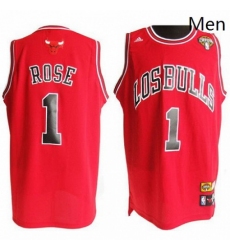 Latin Nights Bulls 1 Derrick Rose Red Stitched NBA Jersey