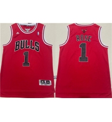 Men Chicago Bulls 1 Derrick Rose Red Stitched Basketball Jersey