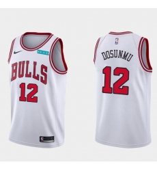 Men Chicago Bulls 12Ayo Dosunmu White Association Edition Swingman Stitched Basketball Jersey