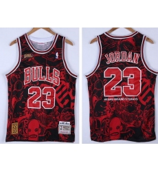Men Chicago Bulls 1995-96 Season Michael Jordan #23 Hebru Brantley X M&N Black Jersey