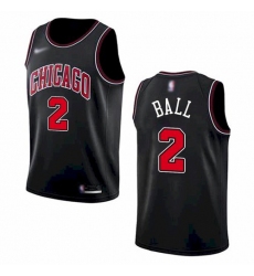 Men Chicago Bulls 2 Lonzo Ball Black 2021 Nike Swingman Stitched Jersey