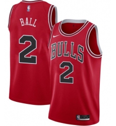 Men Chicago Bulls 2 Lonzo Ball Jersey Red Jersey