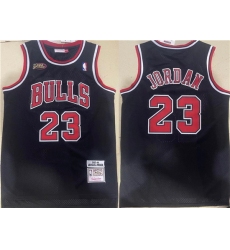 Men Chicago Bulls 23 Michael Jordan Black 1997 98 Throwback Champions Stitched Jersey