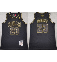 Men Chicago Bulls 23 Michael Jordan Black Gold 1997 98 Stitched Basketball Jersey