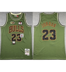 Men Chicago Bulls 23 Michael Jordan Green 1997 98 Throwback Stitched Basketball Jersey