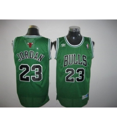 Men Chicago Bulls 23 Michael Jordan Green Throwback Adidas Jersey