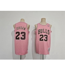Men Chicago Bulls 23 Michael Jordan Pink Stitched Basketball Jersey