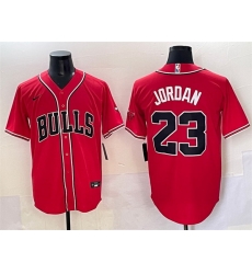 Men Chicago Bulls 23 Michael Jordan Red Cool Base Stitched Baseball Jersey Men Chicago Bulls 23 Michael Jordan Red Cool Base Stitched Baseball Jersey