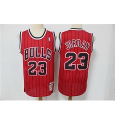 Men Chicago Bulls 23 Michael Jordan Red Hardwood Classics Jersey
