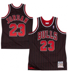 Men Chicago Bulls 23 Michael Jordan Throwback Prinstripe Jersey