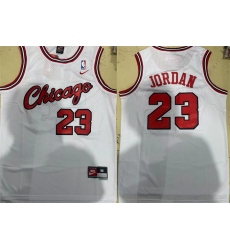 Men Chicago Bulls 23 Michael Jordan White Stitched Jersey