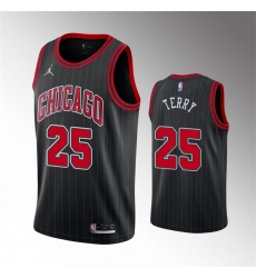 Men Chicago Bulls 25 Dalen Terry Black Swingman Stitched Basketball Jersey