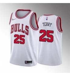Men Chicago Bulls 25 Dalen Terry White 75th Anniversary Stitched Basketball Jersey