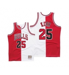 Men Chicago Bulls 25 Steve Kerr White Red Throwback Stitched Jerse