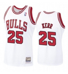 Men Chicago Bulls 25 Steve Kerr White Throwback Stitched Jerse