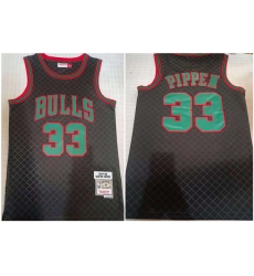 Men Chicago Bulls 33 Scottie Pippen Black 1997 98 Finals Throwback Stitched Basketball Jersey