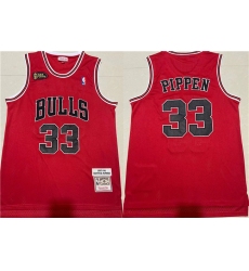 Men Chicago Bulls 33 Scottie Pippen Red 1997 98 Throwback Stitched Jersey