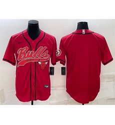 Men Chicago Bulls Blank Red Cool Base Stitched Baseball Jersey
