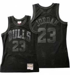 Men Chicago Bulls Michael Jordan Mitchell Ness All Black Basketball Jersey