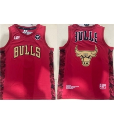 Men Chicago Bulls Red Big Logo Stitched Basketball Jersey