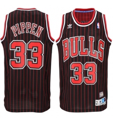 Men Chicago Bulls Scottie Pippen 33 adidas Black Hardwood Classics Throwback jersey