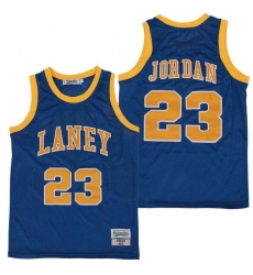 Men Laney 23 Michael Jordan High School Basketball Jersey Blue